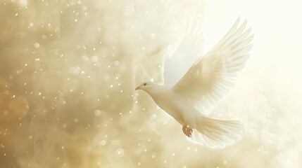 Fototapeta premium white dove flying religion concept for heaven