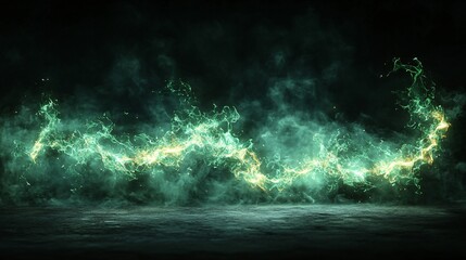 Abstract glowing green and yellow energy