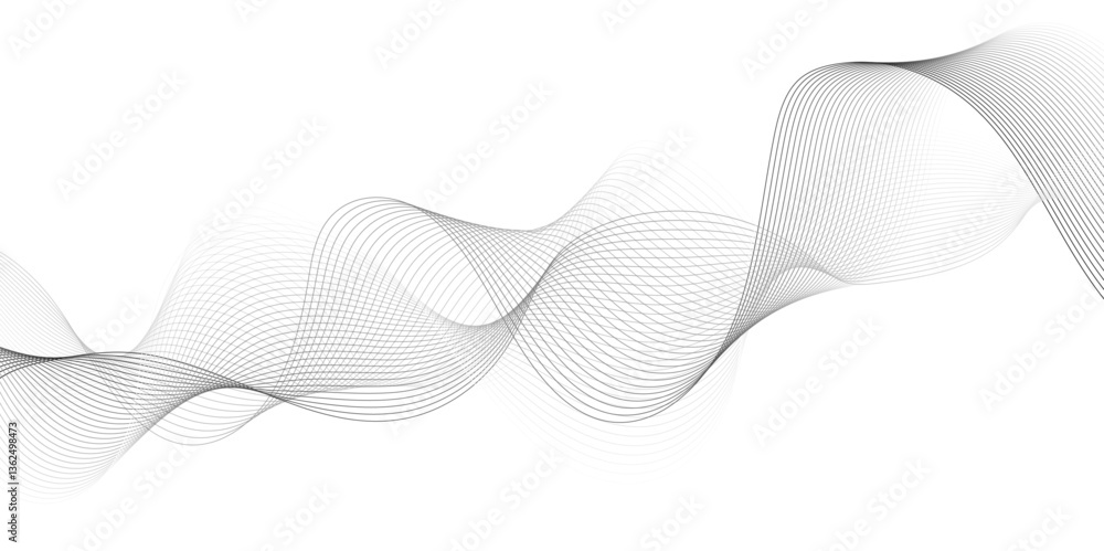 Poster white wave curve lines banner background design. abstract soft wave lines dynamic flowing gray light