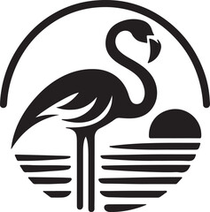 black heron vector illustration