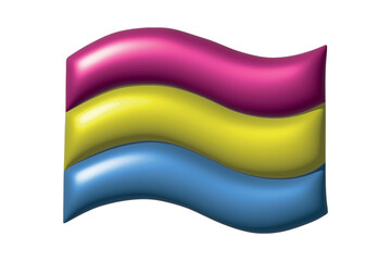 Colorful Pansexual pride flag Happy pride day LGBTQ community Pride Month Vector 3d clipart for posters, stickers, logo, cards
