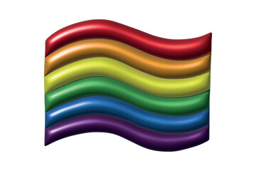 Colorful Gay pride flag Happy pride day LGBTQ community Pride Month Vector 3d clipart for posters, stickers, logo, cards