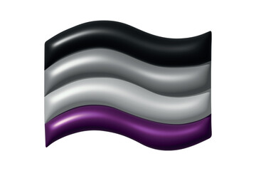 Colorful Asexual pride flag Happy pride day LGBTQ community Pride Month Vector 3d clipart for posters, stickers, logo, cards