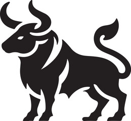 black and white bull