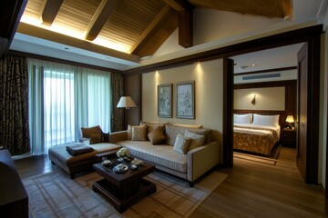 Fototapeta premium Feel the comfort and new style in modern, cozy home interiors