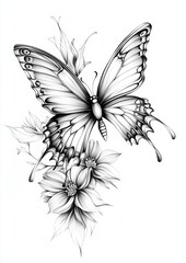 Obraz premium Floral Butterfly Coloring Pages