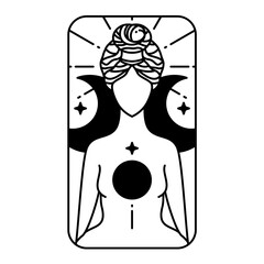 Mystic Moon Goddess - Sacred Feminine Tattoo Design