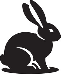 black rabbit vector illustration