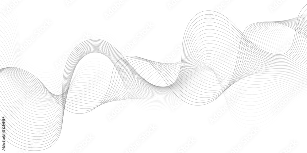 Poster white wave curve lines banner background design. abstract soft wave lines dynamic flowing gray light