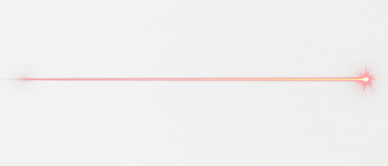 Bright Red Laser Beam Isolate on Transparent Background, cutout, png