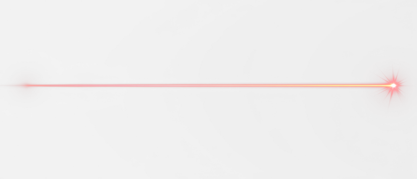 Bright Red Laser Beam Isolate on Transparent Background, cutout, png