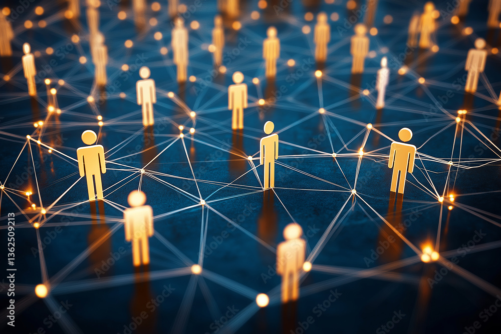 Poster an abstract concept of online learning shown as a digital web of glowing threads connecting students