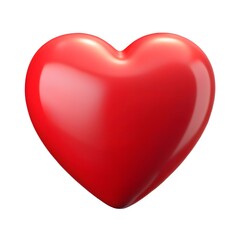 A glossy, vibrant red heart shape, perfect for Valentine's Day.