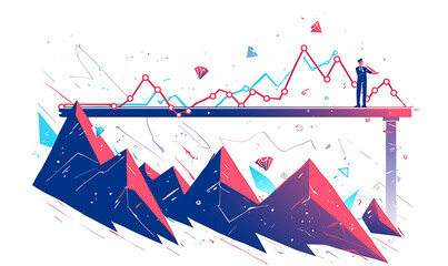 Obraz premium Illustration about investing in diamond business and collecting valuable diamonds.