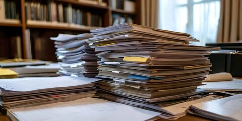 Focused attention on academic literature during review preparations.