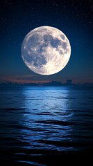 Moonlit Ocean Night Sky