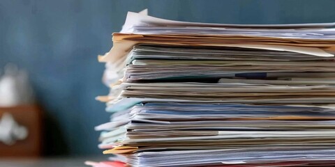 Organizational procedures depicted through stacked manuals.