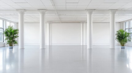 Obraz premium Empty, bright, modern office space