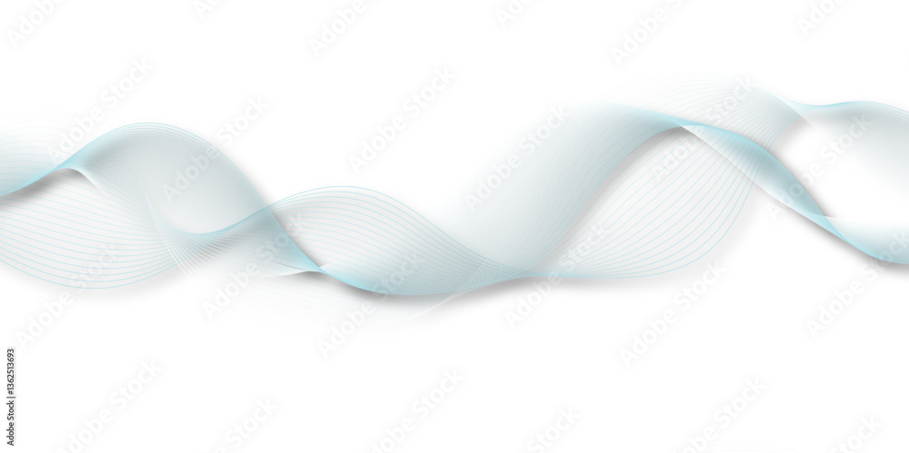 Aufkleber white wave curve lines banner background design. abstract soft wave lines dynamic flowing blue light