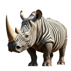 Obraz premium a rhinoceros with zebra patterns