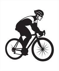 Obraz premium Silhouette of a cyclist in motion