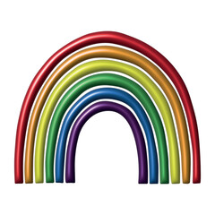 Fototapeta premium Colorful rainbow shape Gay pride flag Happy pride day LGBTQ community Pride Month Vector 3d clipart for posters, stickers, logo, cards
