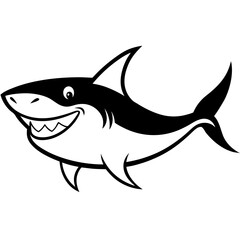 vector illustration of a shark