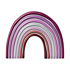 Fototapeta premium Colorful rainbow shape Lesbian pride flag Happy pride day LGBTQ community Pride Month Vector 3d clipart for posters, stickers, logo, cards