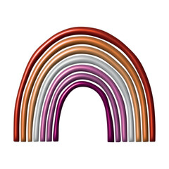 Fototapeta premium Colorful rainbow shape Lesbian pride flag Happy pride day LGBTQ community Pride Month Vector 3d clipart for posters, stickers, logo, cards