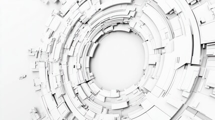 Abstract white technological tunnel