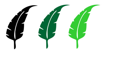 Leaves icon set. Leaves icon on transparent background. Collection green leaf