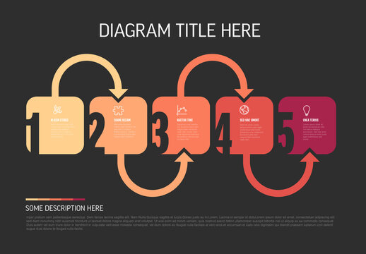 Five-Step Process Infographic Template with Gradient Design