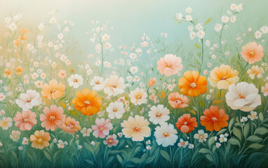 Retro style floral texture art background