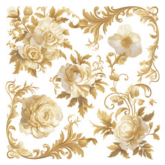 Floral flower vector Illustrations on white background