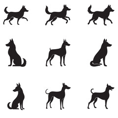 Obraz premium Dog Silhouette Bundle