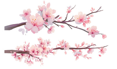 Floral flower vector Illustrations on white background
