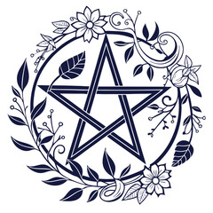 vector illustration of a pentacle