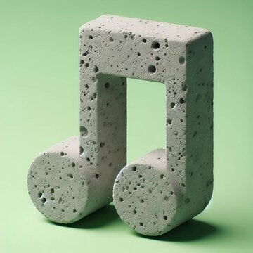 Une symbole musicale et note de musique en roche et b&eacute;ton dans la nture sur l'herbe
