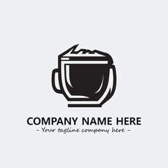 Cup illustration black and white for logo company vector image
