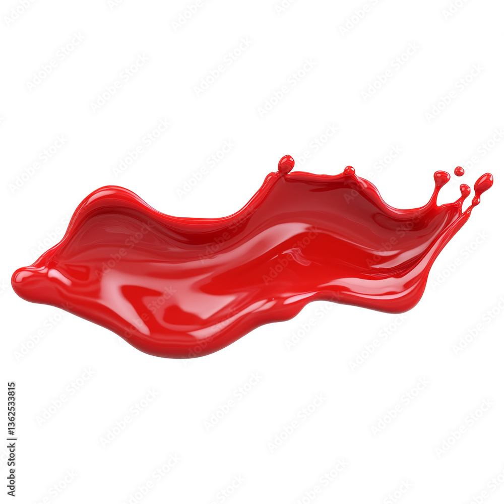 Poster flowing red liquid creating a dynamic and artistic splash in mid-air motion