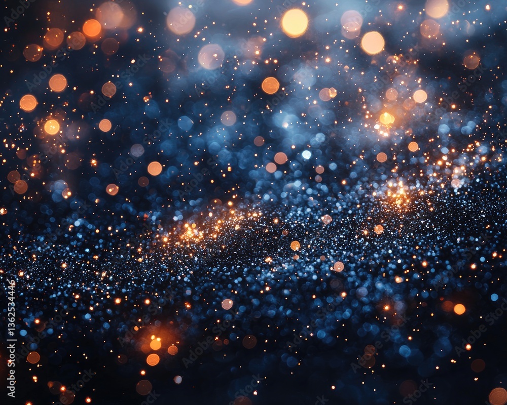 Poster vibrant abstract background with shimmering bokeh lights and cosmic elements
