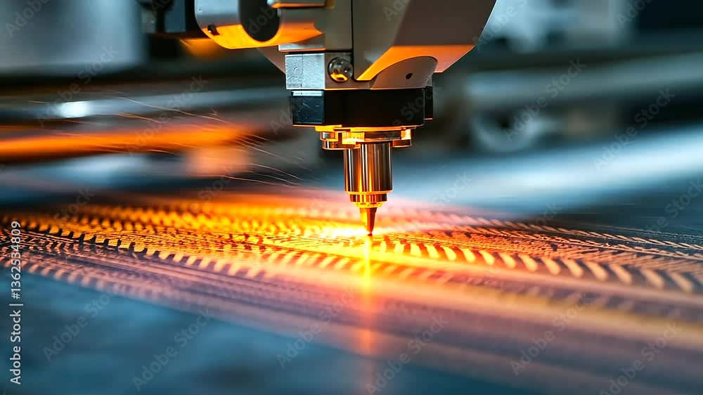 Poster macro shot of a dtf printer applying bright, detailed patterns on a soft fabric sheet, highlighting 