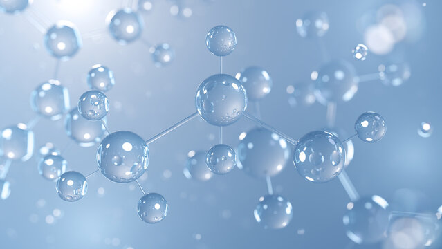 ethanol molecular structure 3d, ethyl alcohol structural chemical formula view from a microscope