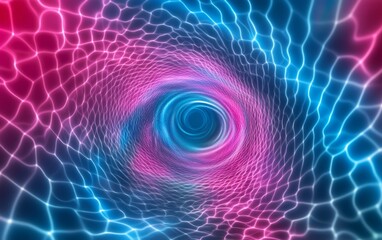 Fototapeta premium Vibrant Abstract Light Tunnel with Fluid Waves