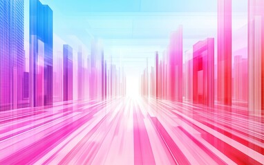 Abstract Cityscape with Colorful Light Effects