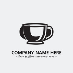 Cup illustration black and white for logo company vector image
