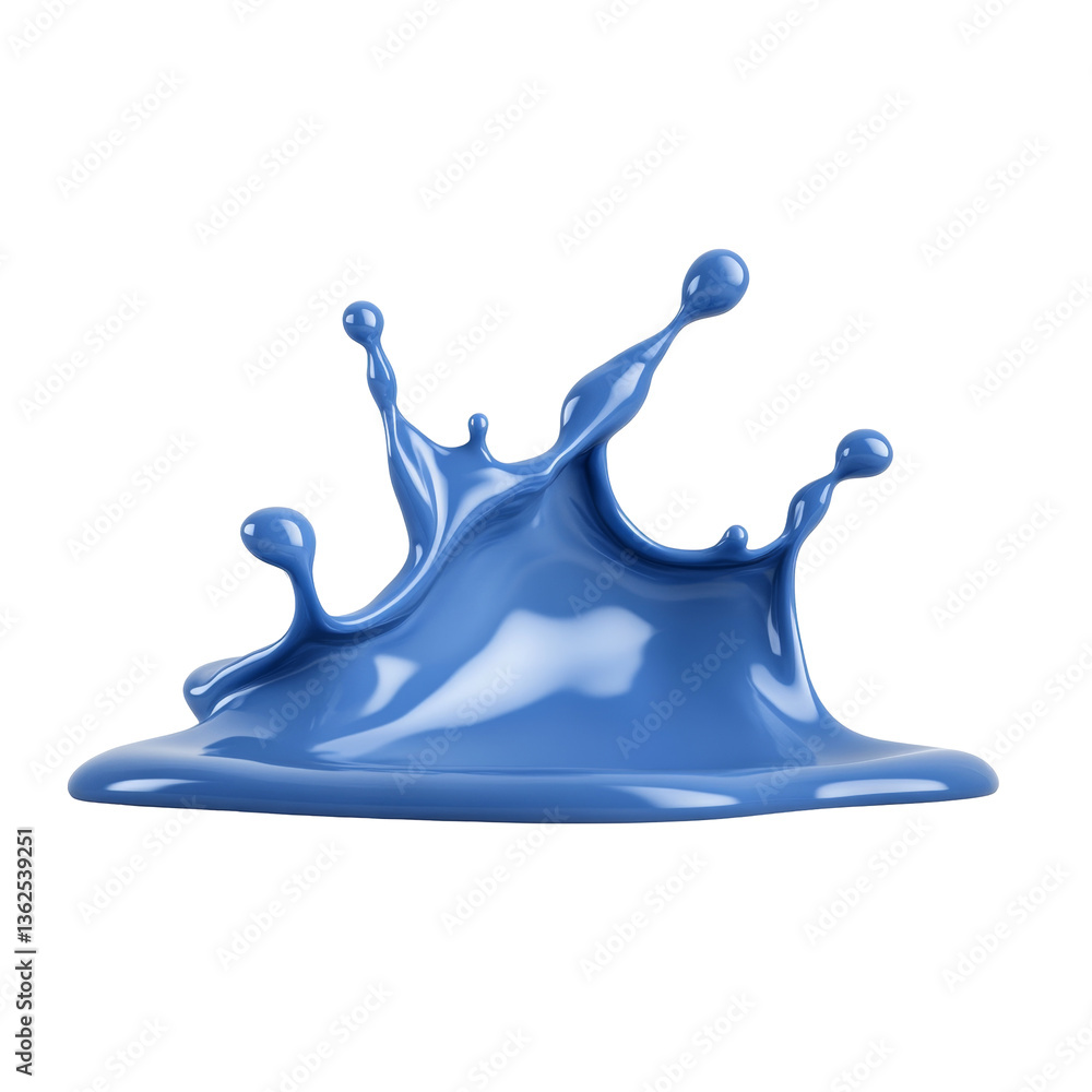 Poster blue liquid splatter capturing motion with dynamic and artistic fluid movement