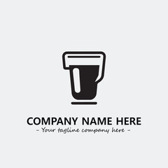 Cup illustration black and white for logo company vector image
