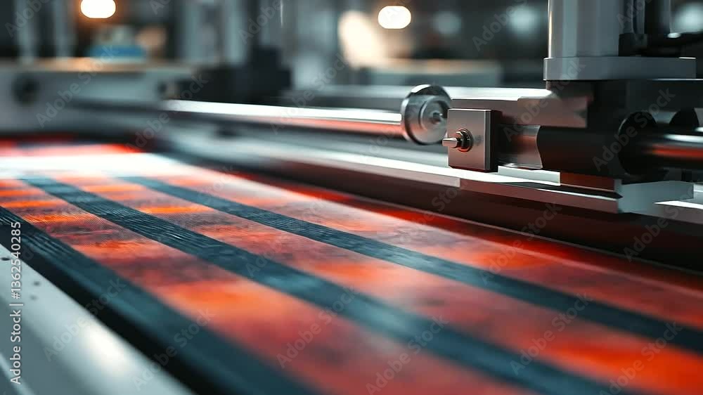 Poster a sleek dtf printing machine applying multiple layers of bold, saturated colors on a textile, captur