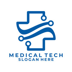 Line network medical health care logo deign vector template